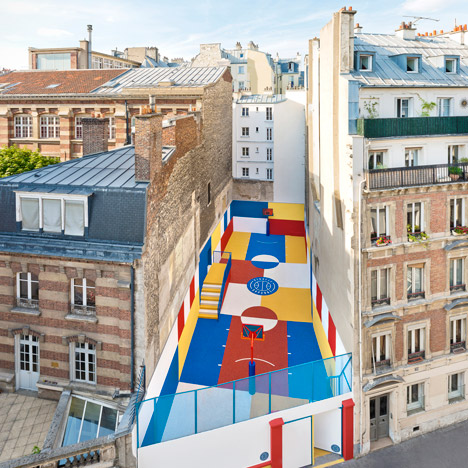 Bringing colour to city life – Painted basketball court in Paris