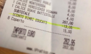 Polite children secure discounts at an Italian restaurant