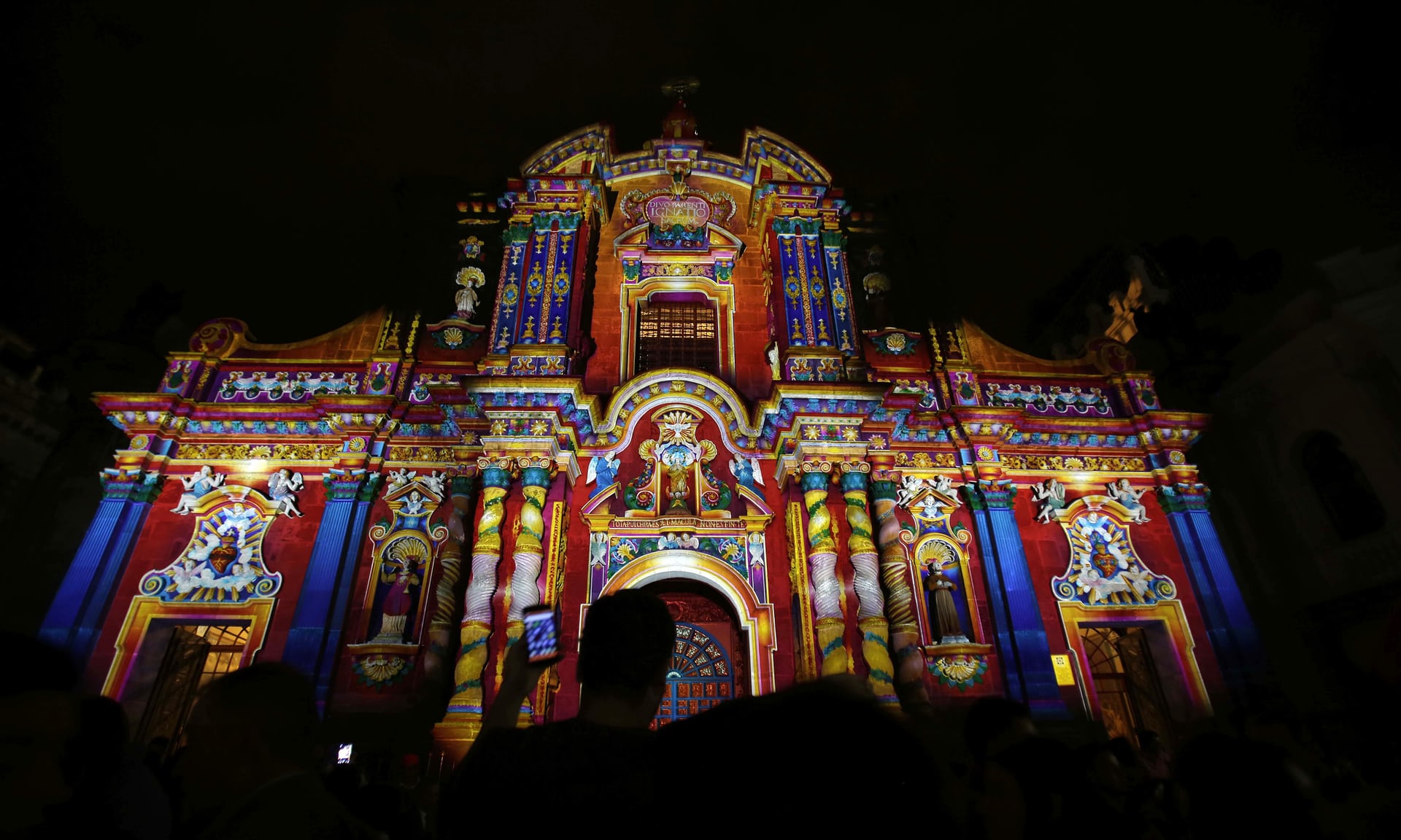 Illuminated churches in Quito