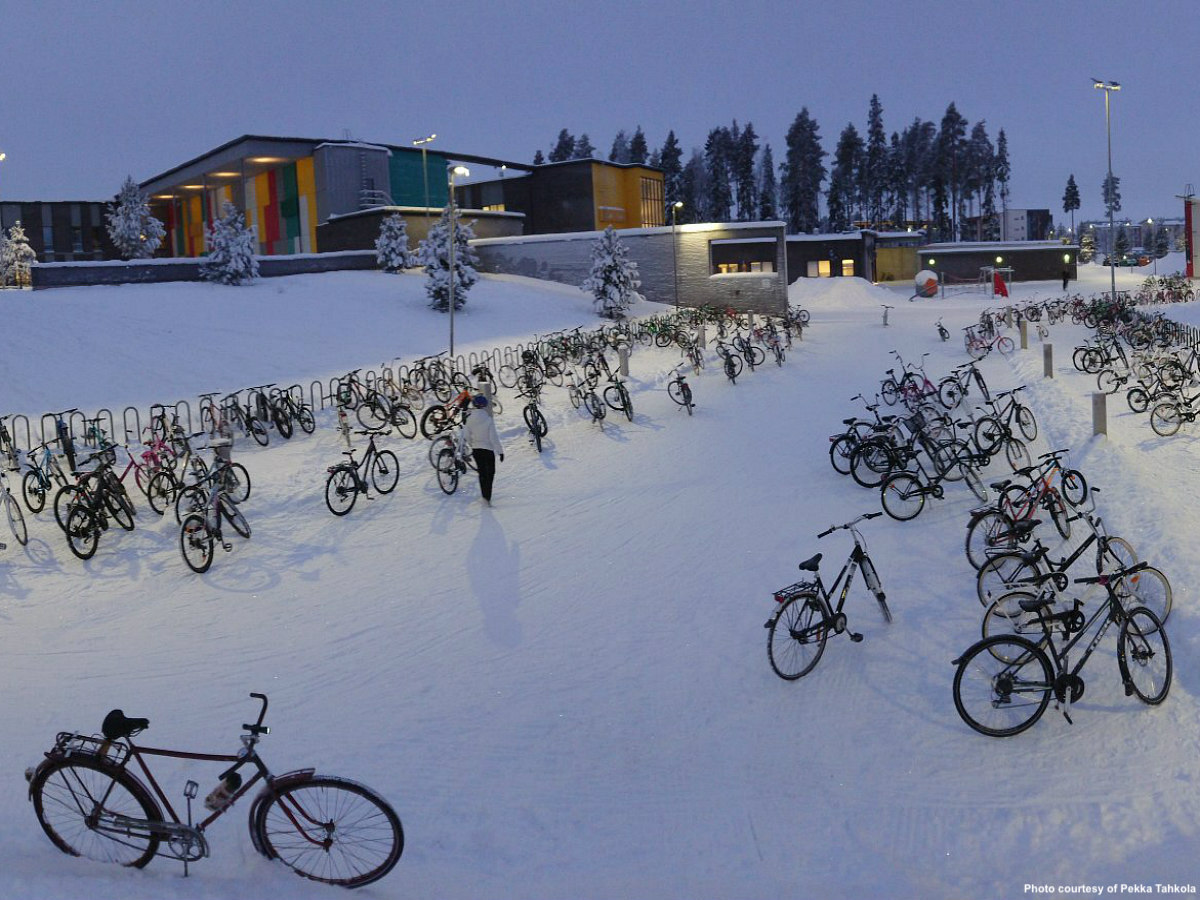 Why arctic conditions don’t stop cycling in Oulu, Finland